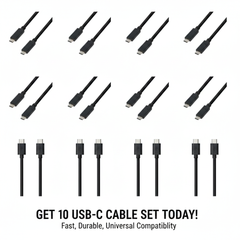 10 Pack - 6 Foot Dell OEM USB C 3.1 Gen2 M/M Fast Charging Adapter New