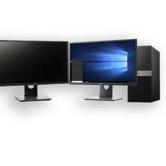 Dell 7060 MT i5-8500 16GB RAM 256GB SSD 2 X Dell P2317H 23" FHD Monitors BUNDLE