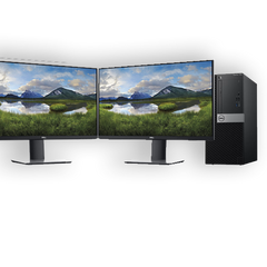 Dell 7060 MT i5-8500 16GB RAM 256GB SSD 2 X Dell P2719H 27" FHD Monitors BUNDLE