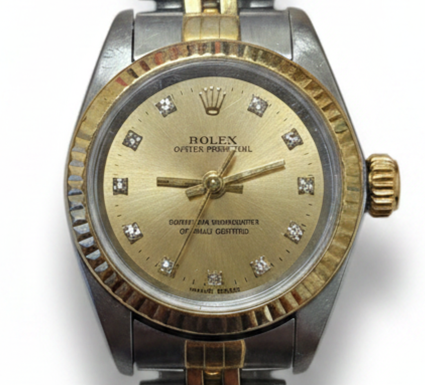 1991 LADIES ROLEX OYSTER PERPETUAL TWO TONE DIAMOND DIAL JUBILEE 24MM REF Authenticity Guaranteed
