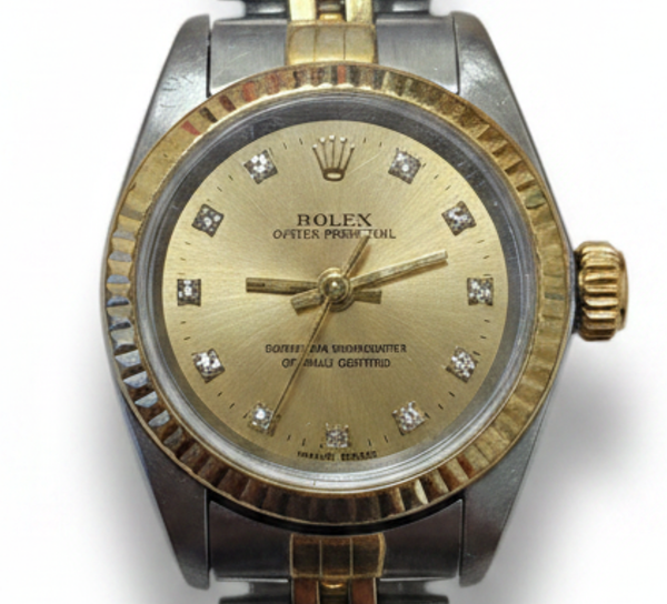 1991 LADIES ROLEX OYSTER PERPETUAL TWO TONE DIAMOND DIAL JUBILEE 24MM REF Authenticity Guaranteed