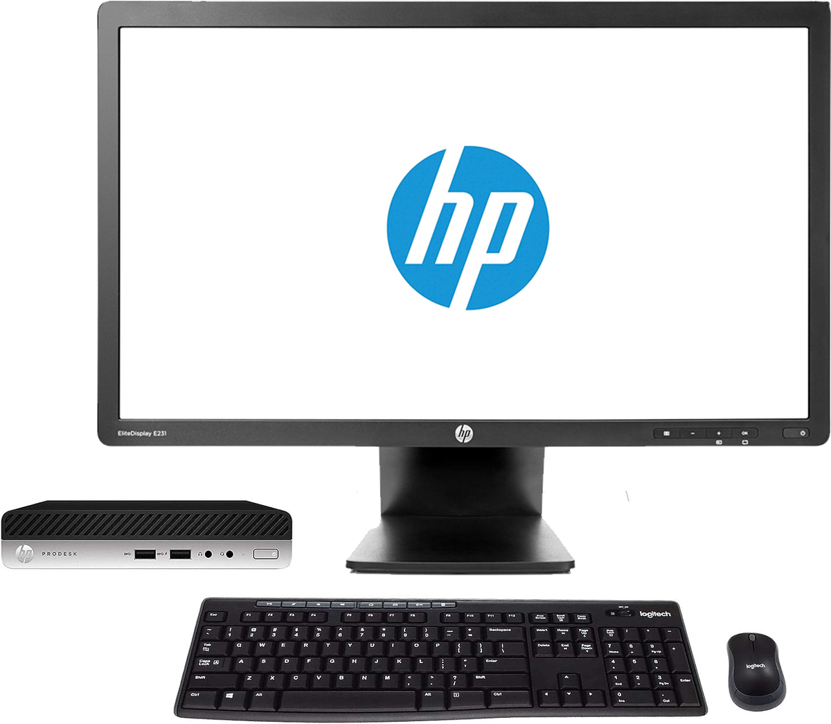 HP EliteDesk 800 G3 Mini i5-6500t - With 23" FHD Monitor Keyboard/Mouse Wireless Main image