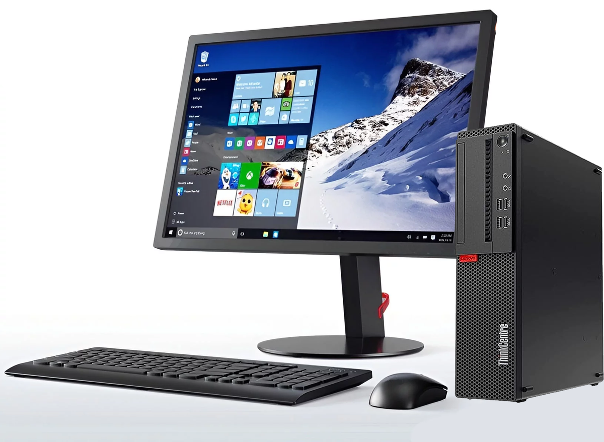 Lenovo Thinkcentre SFF i5-6500 PC - 8GB RAM 256GB SSD - Comes with Lenovo 23" Monitor New Lenovo Keyboard/Mouse & Wireless Main image