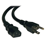 Computer Power Cord, 15A, 14AWG (NEMA 5-15P to IEC-320-C13), 6-ft Black