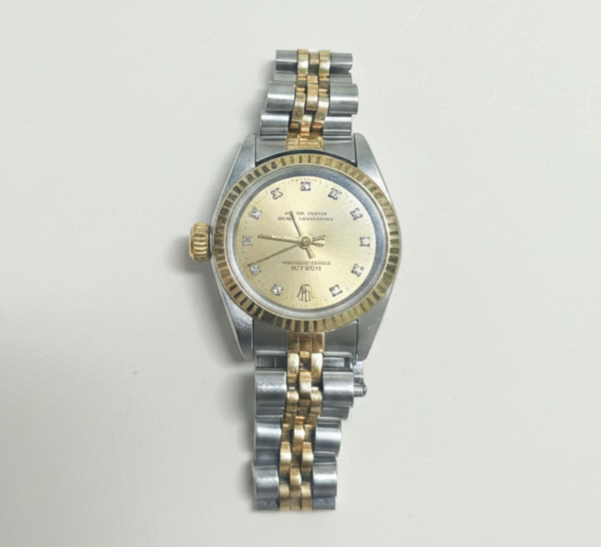 1991 LADIES ROLEX OYSTER PERPETUAL TWO TONE DIAMOND DIAL JUBILEE 24MM REF 67193