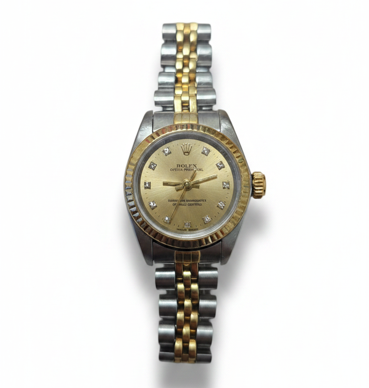 1991 LADIES ROLEX OYSTER PERPETUAL TWO TONE DIAMOND DIAL JUBILEE 24MM REF Authenticity Guaranteed