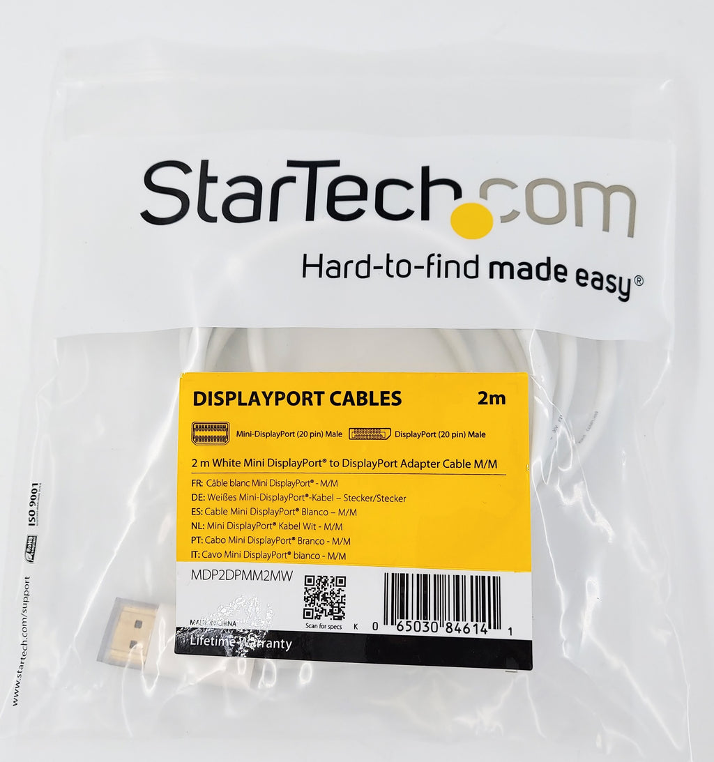 StarTech 2M Mini DisplayPort to DisplayPort Adapter Cable MDP2DPMM2MW