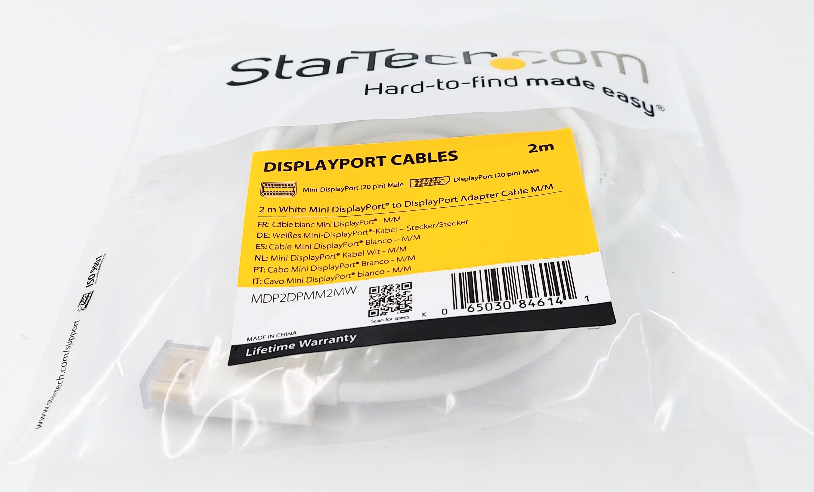 StarTech 2M Mini DisplayPort to DisplayPort Adapter Cable MDP2DPMM2MW
