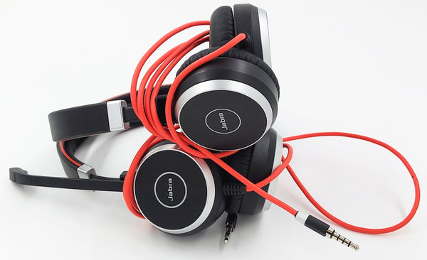 Lot of 2 Jabra Evolve 40 Stereo USB Corded Headset HSC017 6399-823-109 *NO CONTROLLER*