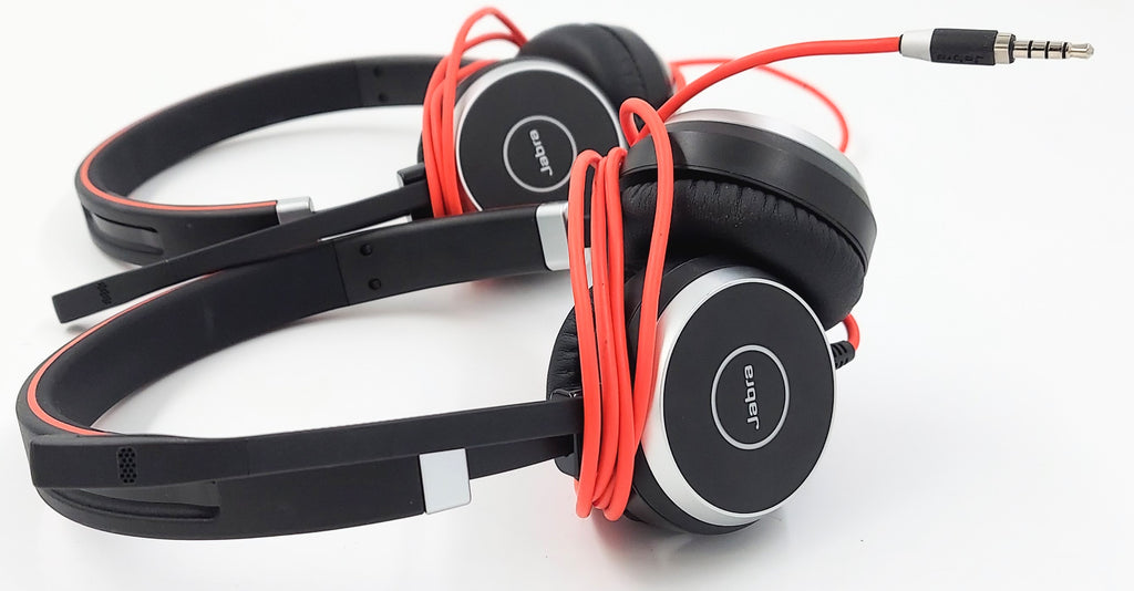 Lot of 2 Jabra Evolve 40 Stereo USB Corded Headset HSC017 6399-823-109 *NO CONTROLLER*