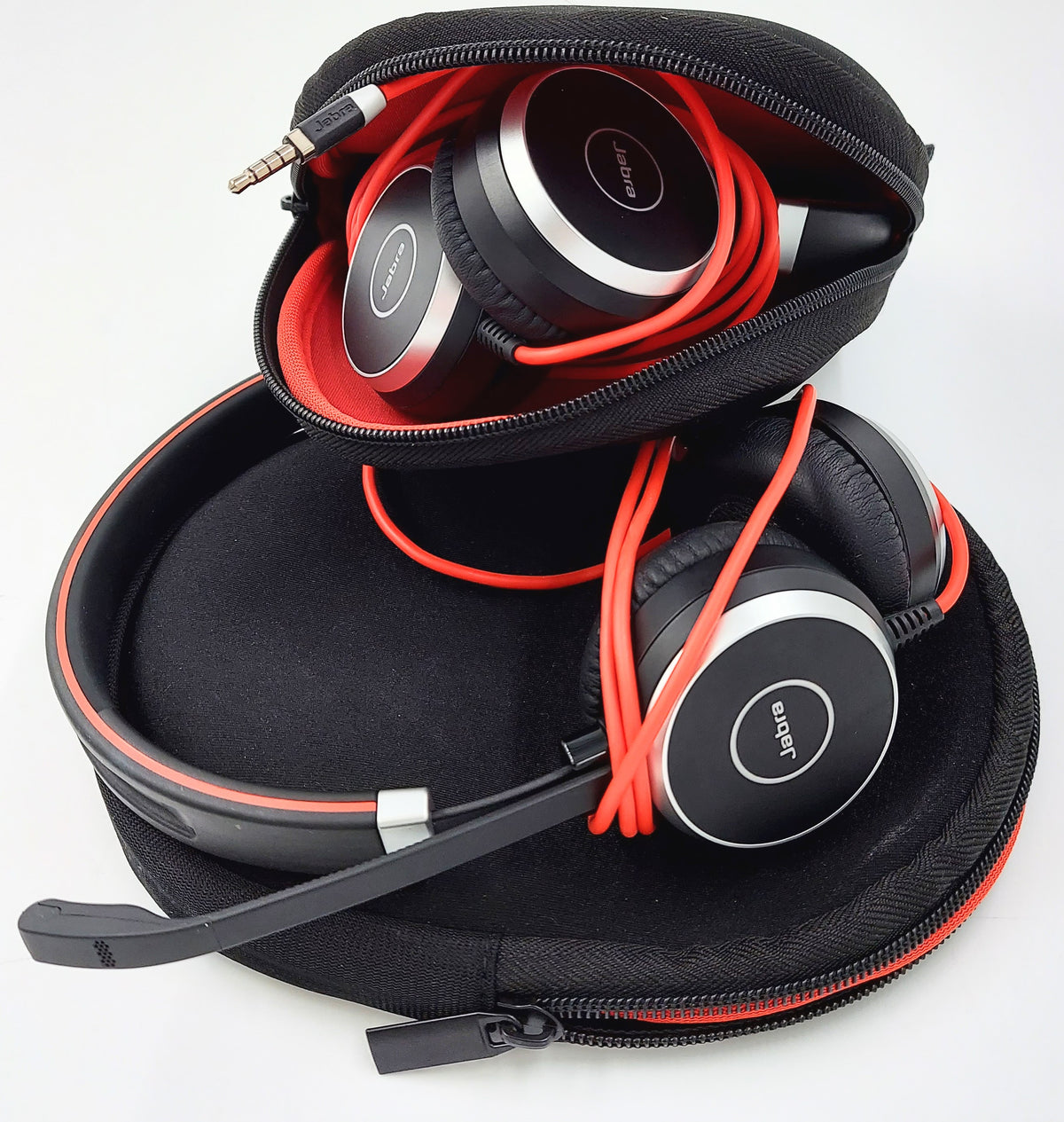 Lot of 2 Jabra Evolve 40 Stereo USB Corded Headset HSC017 6399-823-109 *NO CONTROLLER*