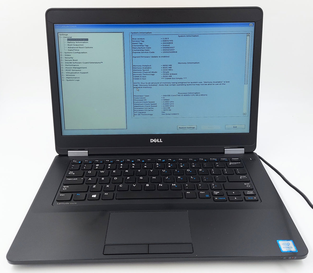 Dell Latitude E5470 i5-6300U 14.1" Laptop - 8GB RAM 256GB SSD - Win 10 Pro