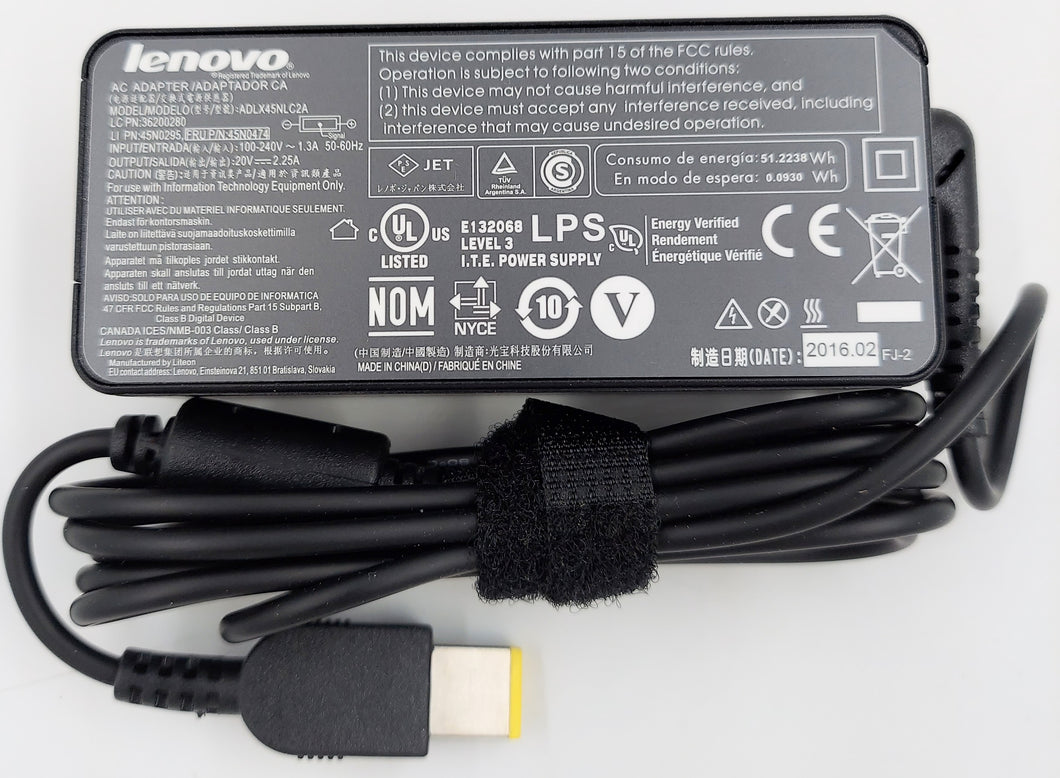 NEW Lot of 52 Lenovo ThinkPad 45W OEM Yellow Tip Adapters